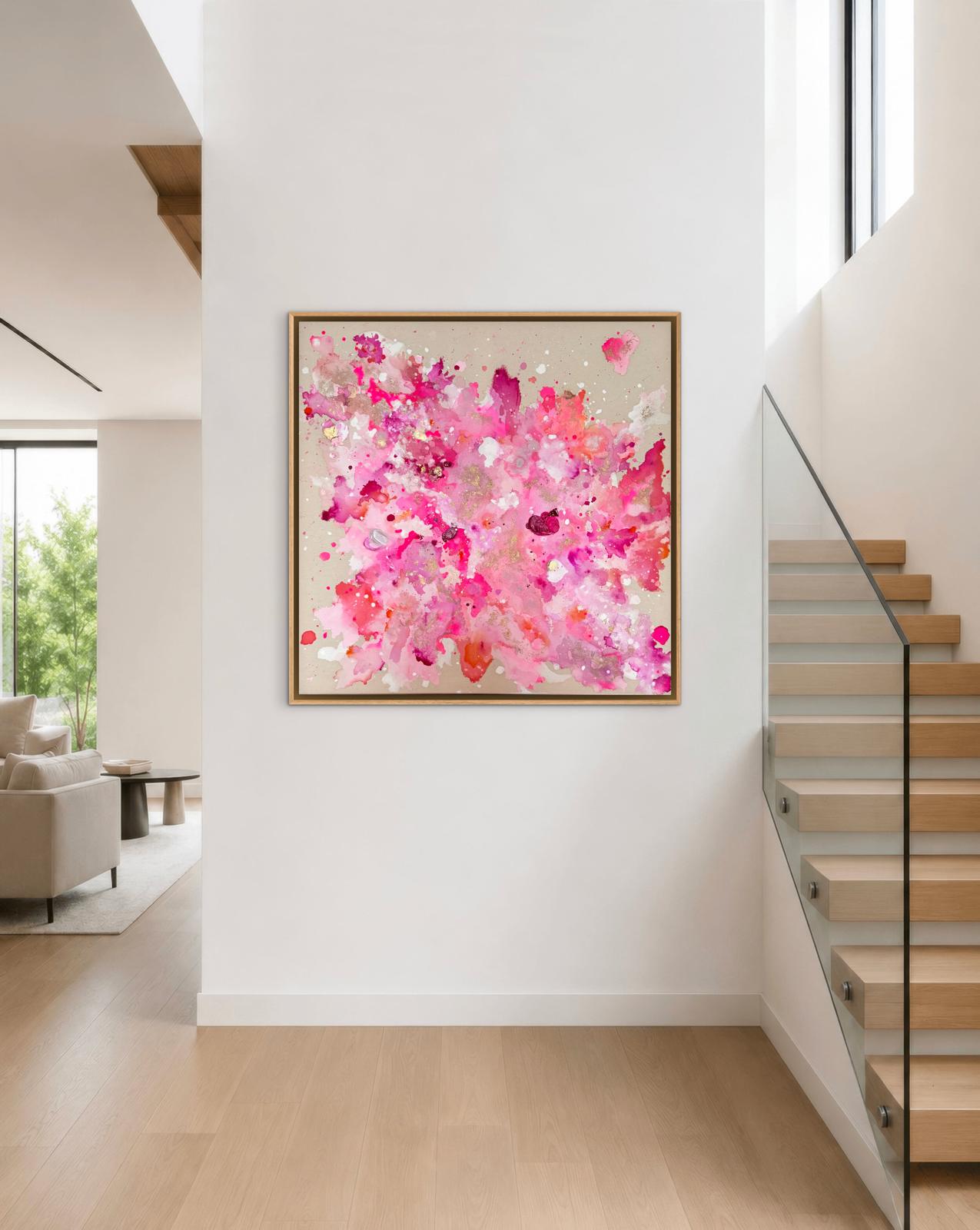Pure-Unfolding, 2026, Acryl, Gold und Strukturelemente auf roher Baumwollleinwand, Ansicht 4